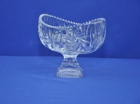 Taça cristal trabalhada oval Veneza P