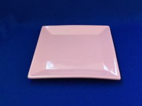 PRATO CERÂMICA QUADRADO COR-DE-ROSA - 24,5cm²