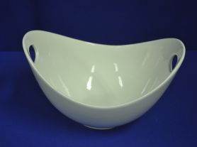 Travessa porcelana com alça vazada - 33x26x19 cm