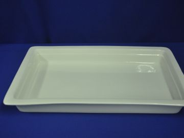 Travessa porcelana retângular com aba - 48x27x6 cm