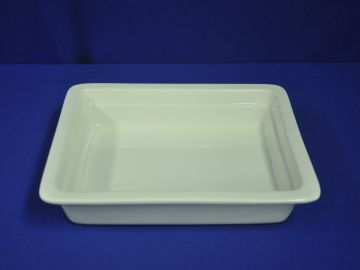 Travessa porcelana retângular funda com aba - 28x21,5x6 cm