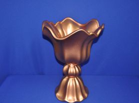 Vaso borda trabalhada flor rosé - 30x41 cm