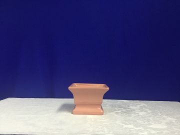 Vaso quadrado baixo rosa - 14 x14 cm