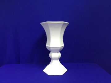 Vaso sextavado branco - 20x38 cm