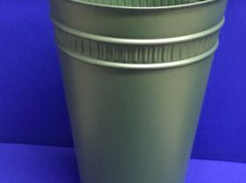 Vaso trabalhado metal verde - 29x18